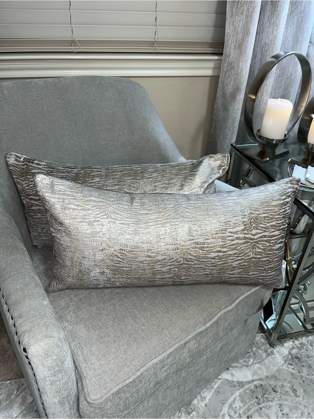 2-NWT P/KAUFMANN JACQUARD VELVET ZEBRA DESIGN LUXURY DECORATIVE PILLOWS